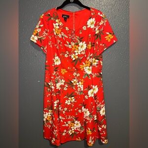 Alyx Floral Red Orange Dress
